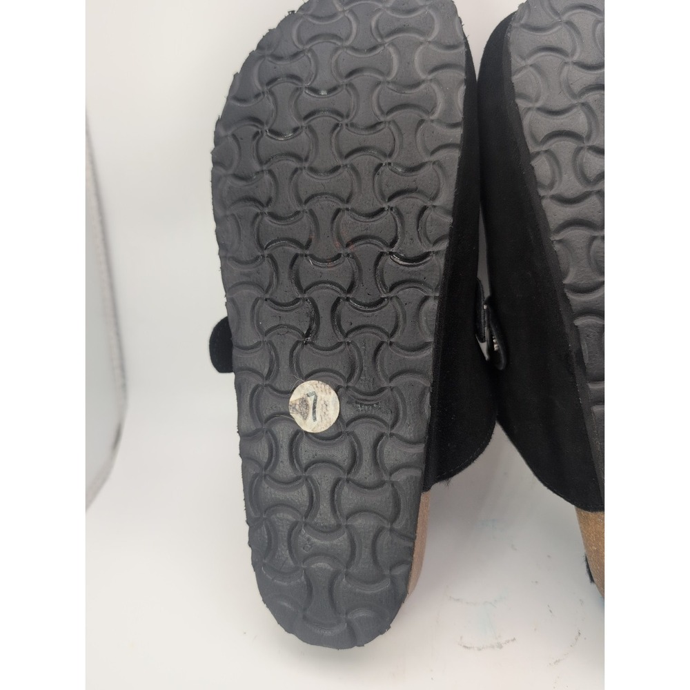 Black Skeleton Embroidered Clogs Fuzzy Soft Black Interior Women's 7 Halloween - Picture 8 of 9